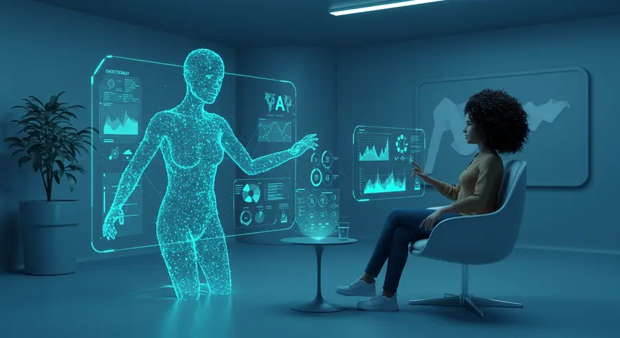Abstract concept of a futuristic user interface